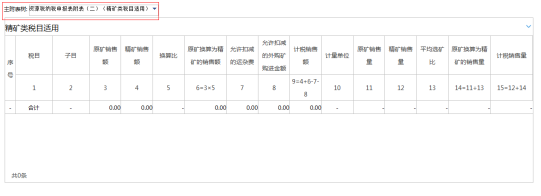 填寫資源稅申報（2016版）附表二信息