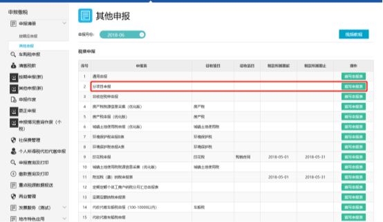 進入分項目申報表