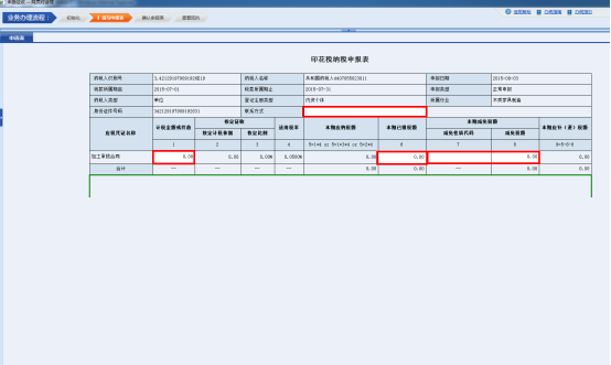 進(jìn)入《印花稅納稅申報(bào)表》填寫(xiě)申報(bào)數(shù)據(jù)