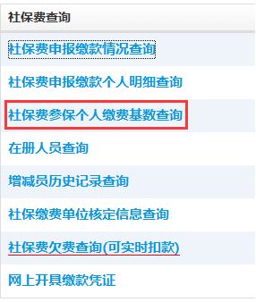 點(diǎn)擊社保費(fèi)參保個(gè)人繳費(fèi)基數(shù)查詢