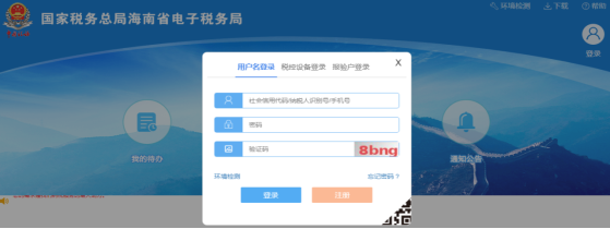 海南省電子稅務局用戶注冊界面