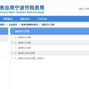 寧波市電子稅務局普通發(fā)票票樣查詢操作流程說明